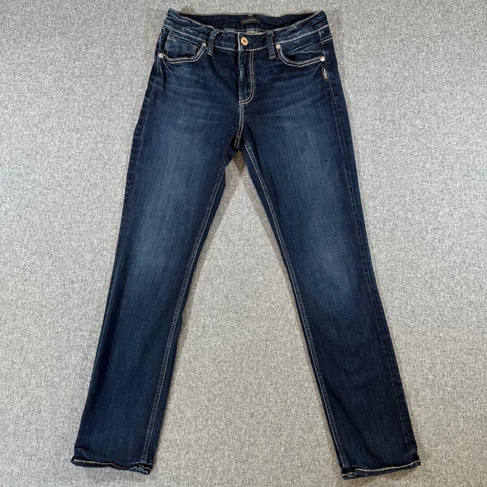 Silver Jeans Co Avery Straight Dark Wash Denim Jeans Womens Size 30x30 Indigo